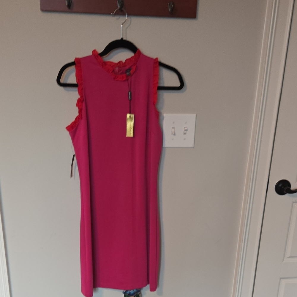 The Limited Vibrant Pink Ruffle Mini Dress